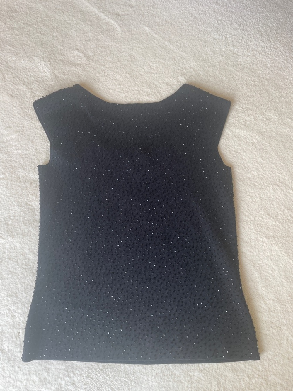 Ann Taylor Black Beaded Sleeveless Top